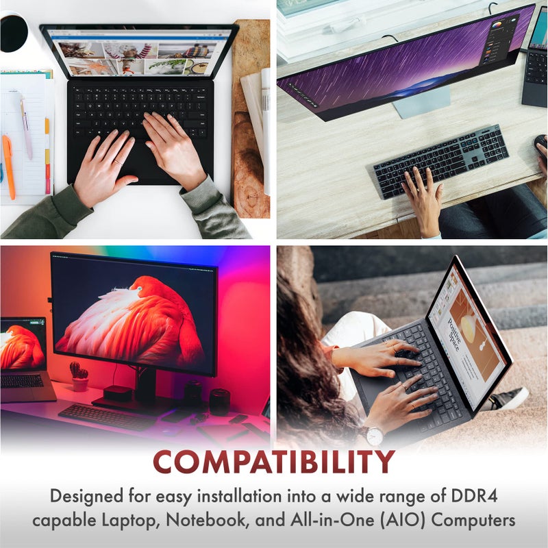 A-TECH ذاكرة رام لابتوب A-Tech 16GB DDR4 2400 MHz SODIMM PC4-19200 (PC4-2400T) CL17 2Rx8 غير ECC - Image 5